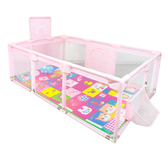 Corral de Juegos Con Tapete Rosa