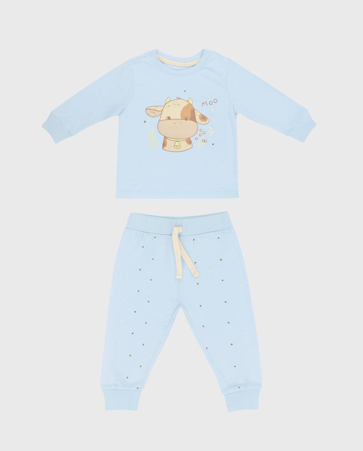 Pijama Pantalon Manga Larga Vaca azul