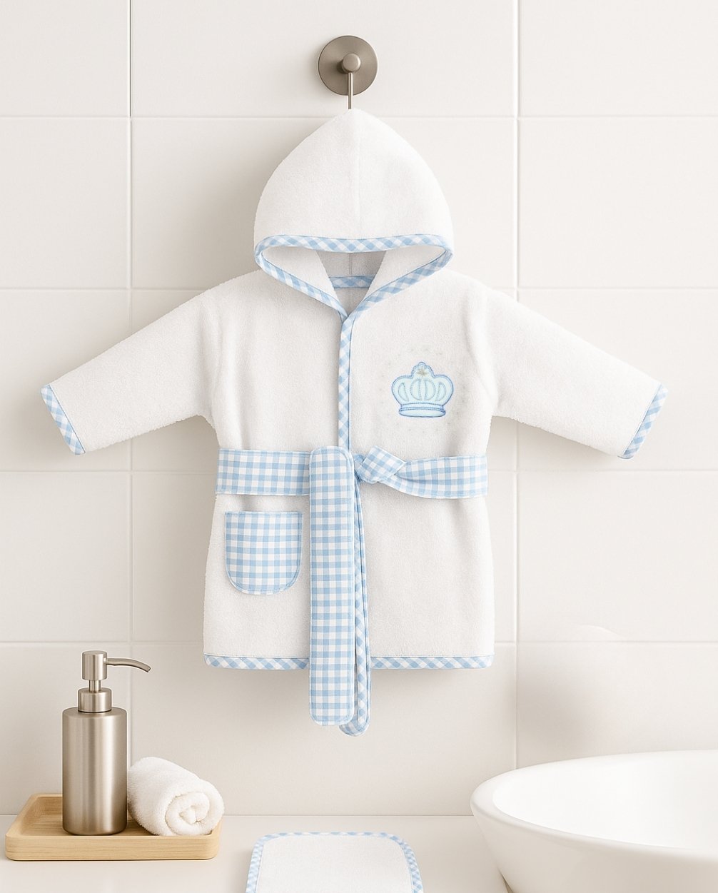 Set 4 Piezas Salida De Baño Bebé Azul Blue
