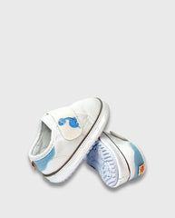Tenis Velcro Dinosaurio Blanco Huellitas Moda