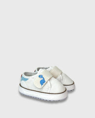 Tenis Velcro Dinosaurio Blanco Huellitas