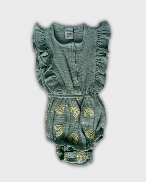 Body Gasa Estampado Arcoiris Verde