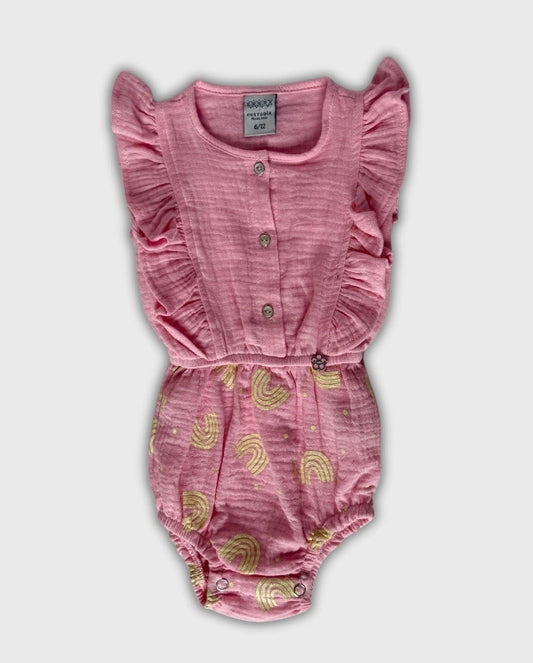 Body Gasa Estampado Arcoiris Rosa