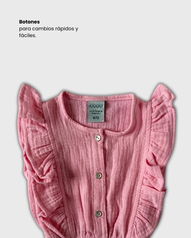 Body Gasa Estampado Arcoiris Botones