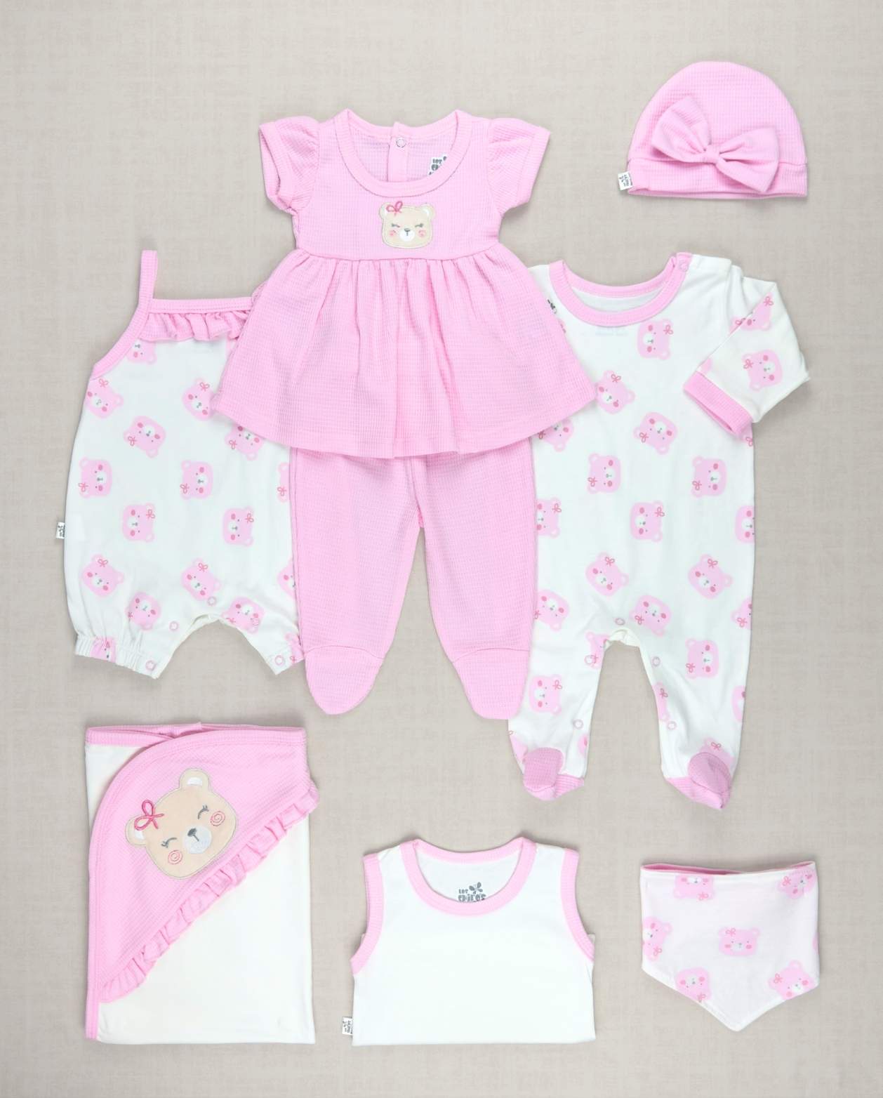 Set Primer Día Bordado Rosa