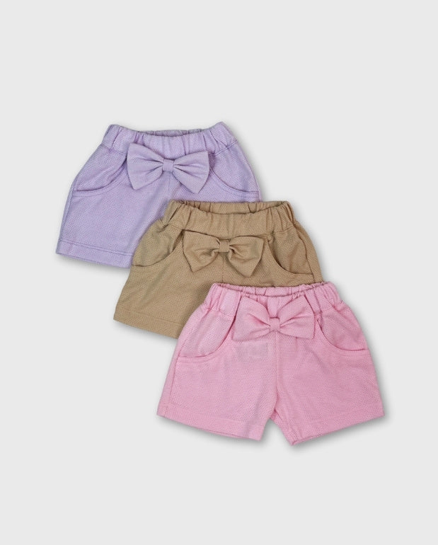 Set 3 Short Moño Bebe Niña