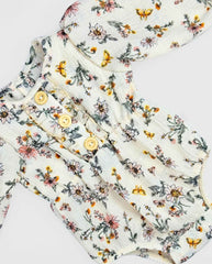 Body Manga Larga Flores con Medias Detalles