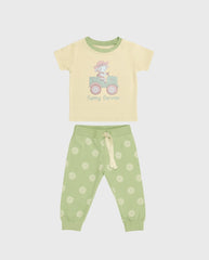 Pijama Pantalon Manga Larga Tractor Verde