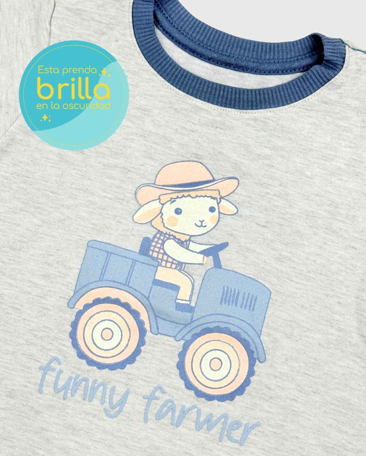 Pijama Pantalon Manga Larga Tractor Estampado