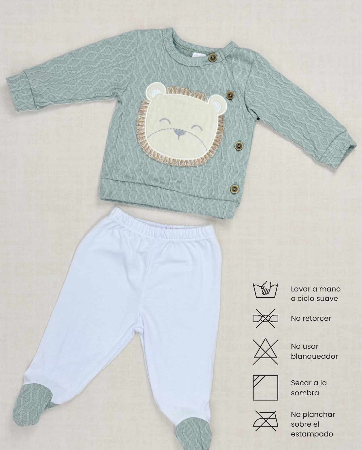 Set Primer Día León Calado Verde