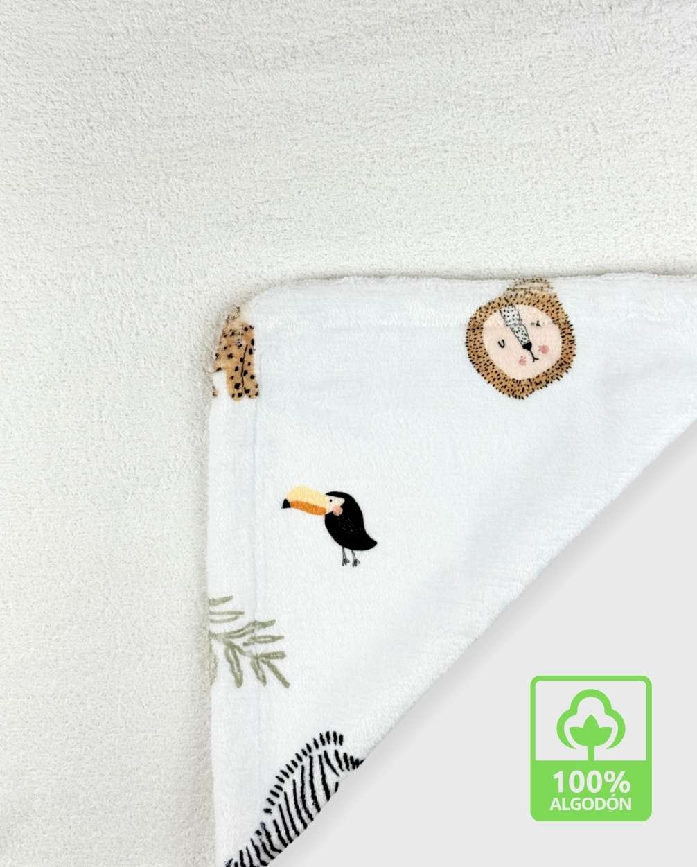 Toalla Con Capota Selva Blanco Algodon