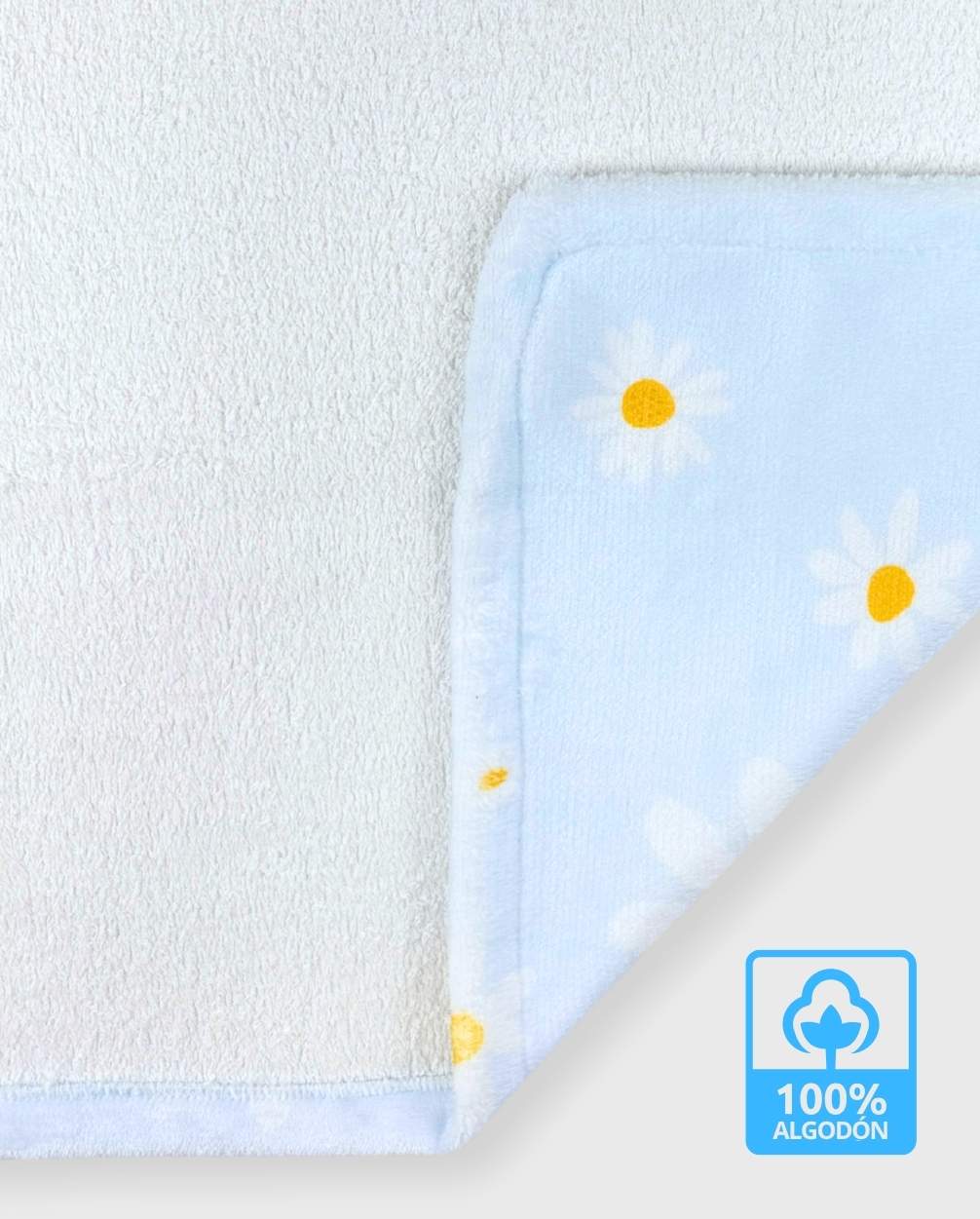 Toalla Con Capota Floral Azul Blue