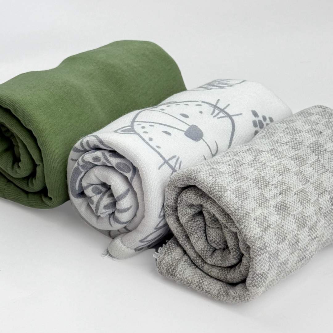 Set 3 Babitas Selva Gris El Bebé Feliz Detalles