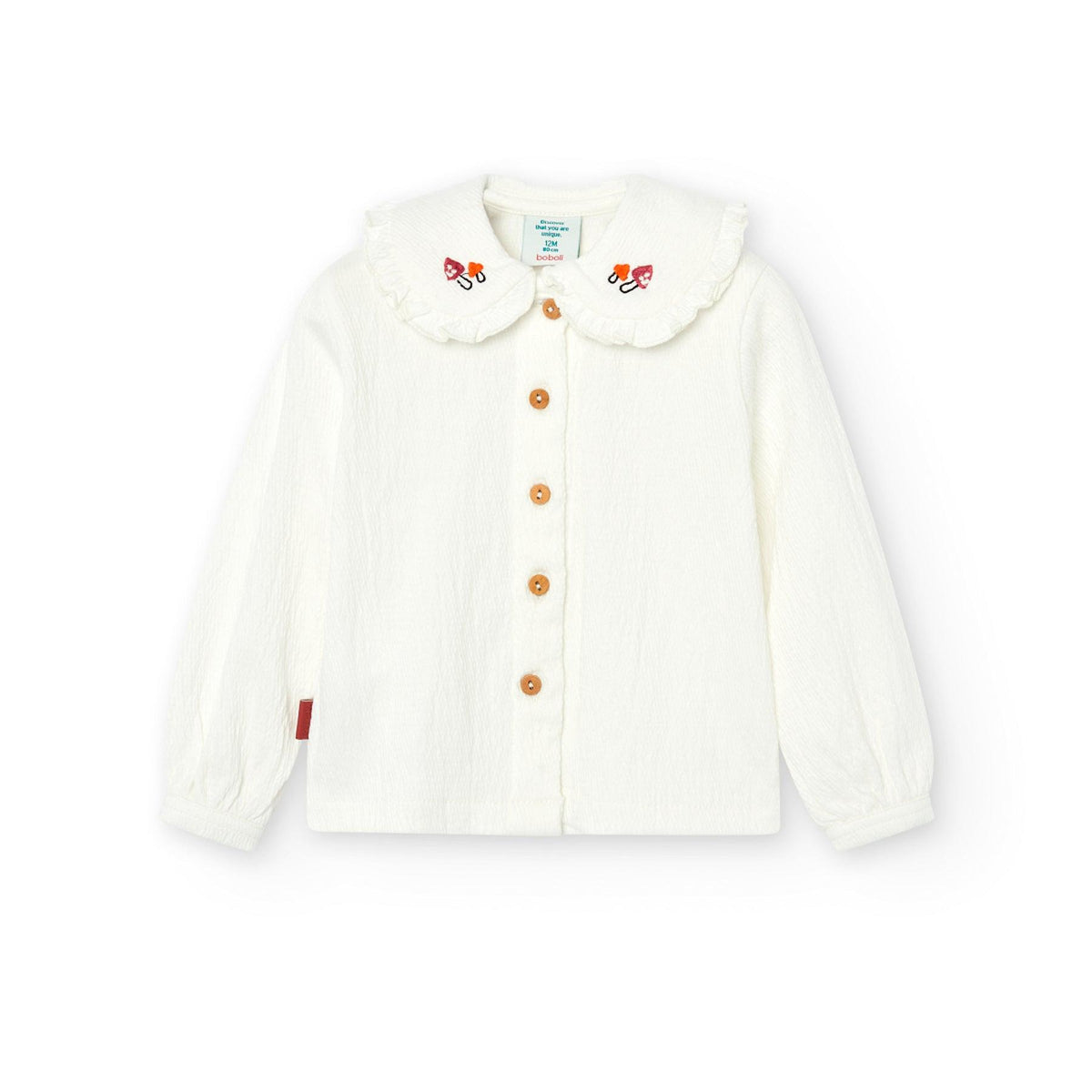 Camiseta Engomado Botones Blanco