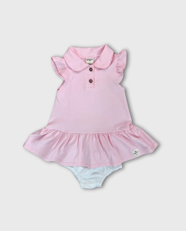 Vestido Bebé Niña Cuello Polo Pink
