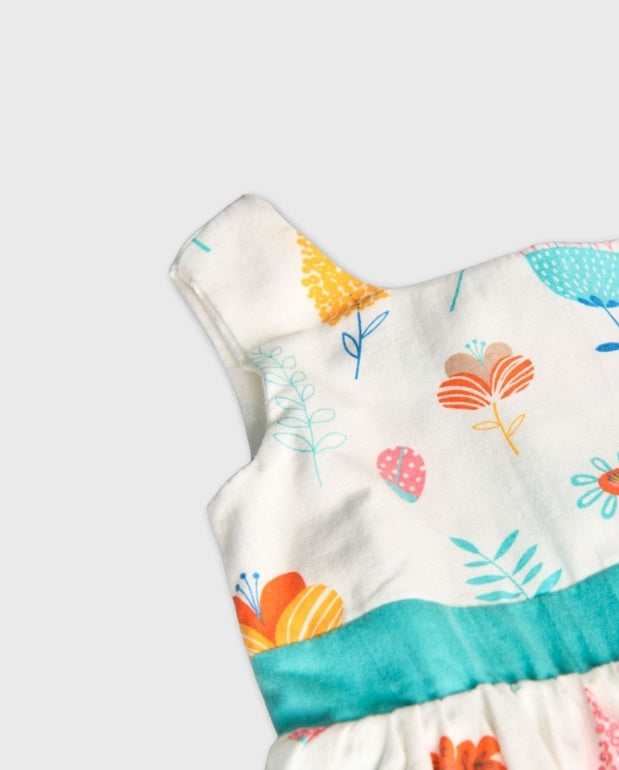 Vestido Estampado Blanco Boboli Flores