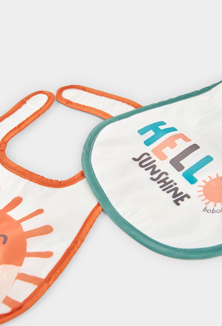 Set 2 Baberos Hola Sol Naranja Boboli detalle