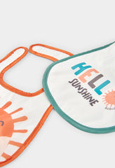 Set 2 Baberos Hola Sol Naranja Boboli detalle