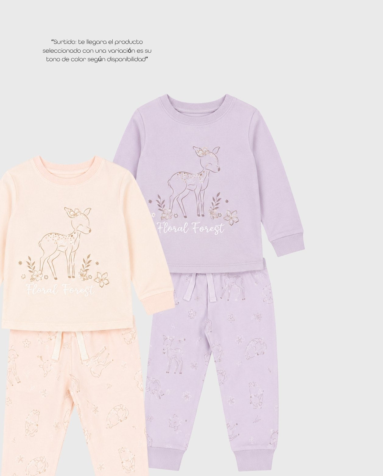 Pijamas Manga Larga Venado Colores Surtido estilo
