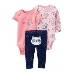 Conjunto 3 Piezas Bodys Panda Rosa