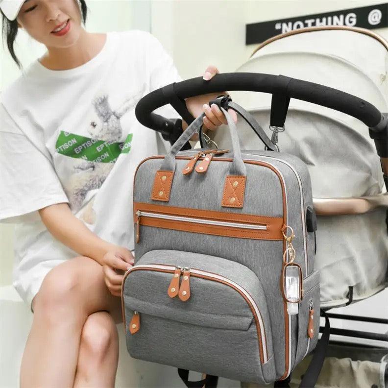 Pañalera Morral Detalle Cremallera Café Coche