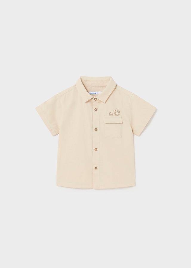 Camisa Bolsillo Mono Crema Mayoral