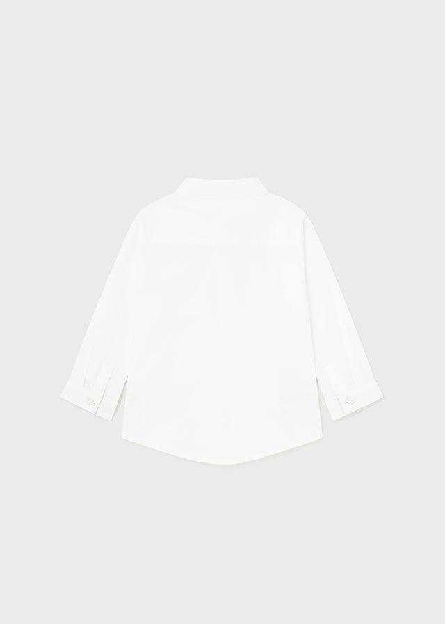 Camisa Manga Larga Blanca Con Corbatín Mayoral Estilo