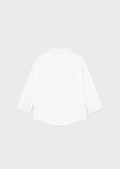 Camisa Manga Larga Detalle Bolsillo Blanca