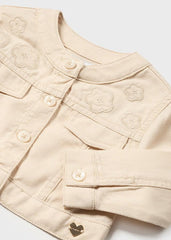 Chaqueta Flores Beige