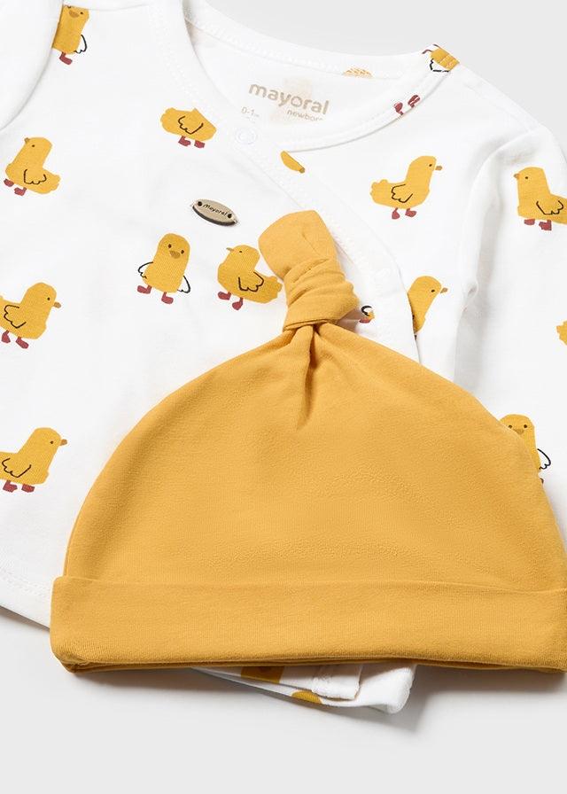 Conjunto 3 Piezas Pantalón Estampado Pollito Mayoral Gorro