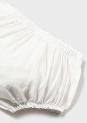 Vestido Combinado Tul Hilo Con Panty Blanco