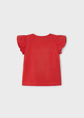 camiseta Muñeca Moño Rojo