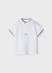 Camiseta Tipo Polo Cuello Mao Blanco