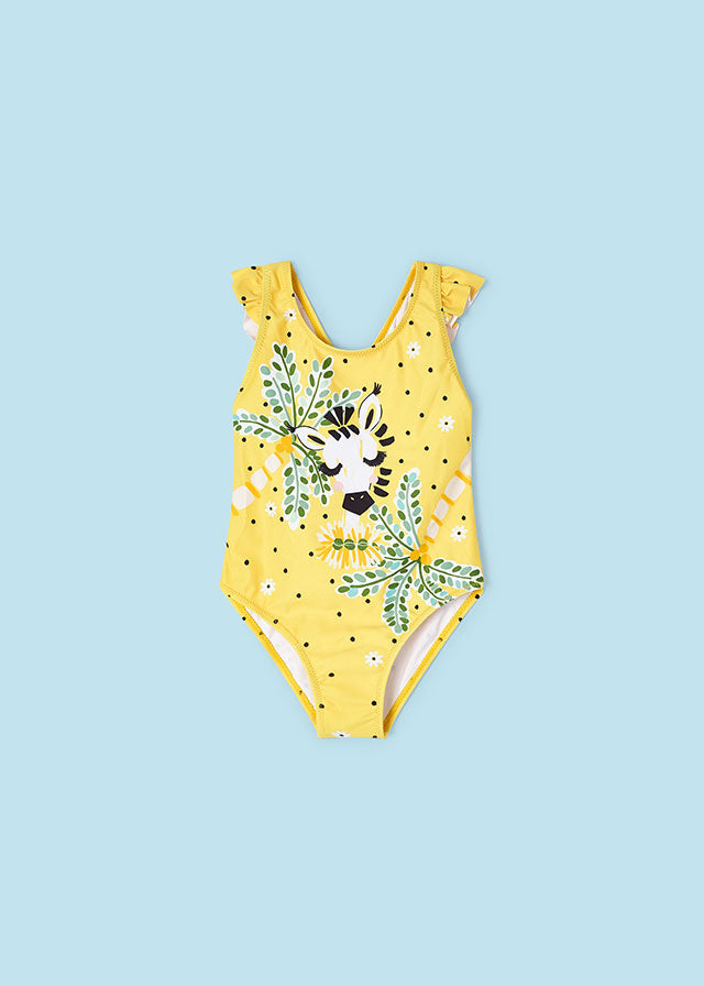 Vestido De Baño Enterizo Estampado Puntos Amarillo Mayoral