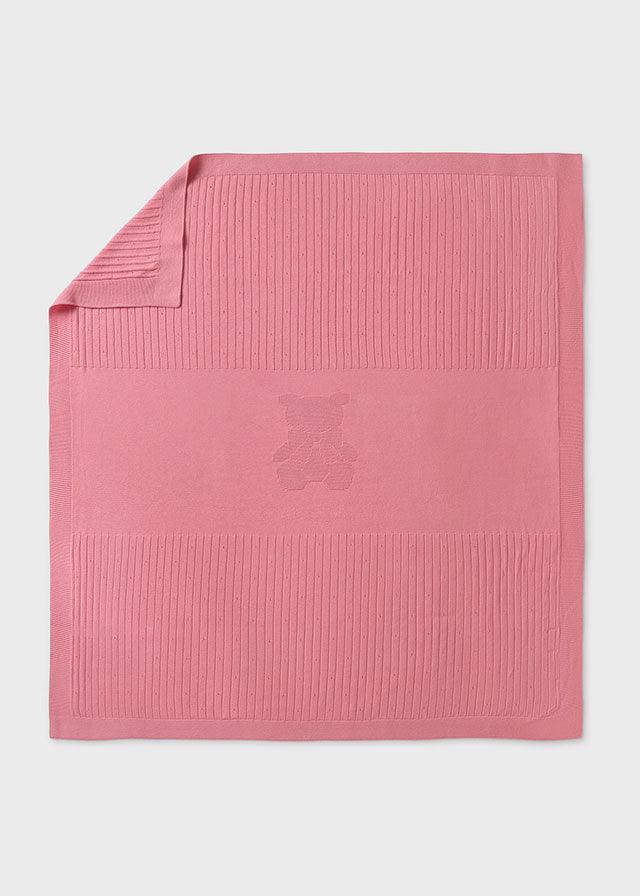 Manta Toquilla Tricot Osito Rosa Mayoral
