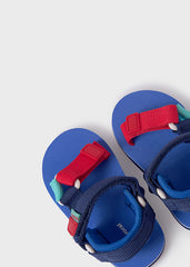 Sandalia Tiras Combinada Azul