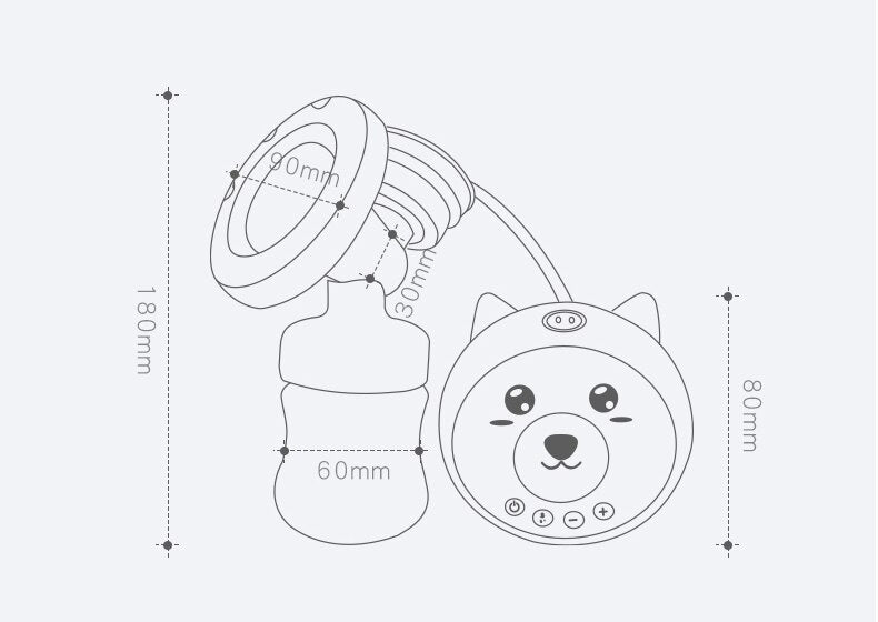 Extractor De Leche Eléctrico Gatito Medidas