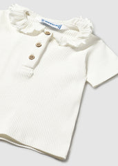 Blusa Cuello Volante Blanco Mayoral detalle