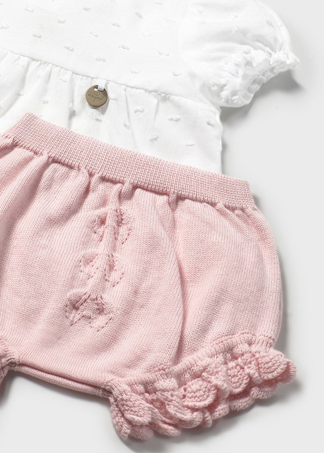 Conjunto Panty Tricot Rosa Mayoral detalle