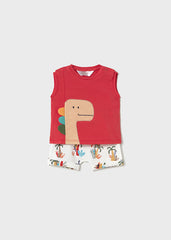 Conjunto Bermuda Dinosaurio Rojo Mayoral estampado