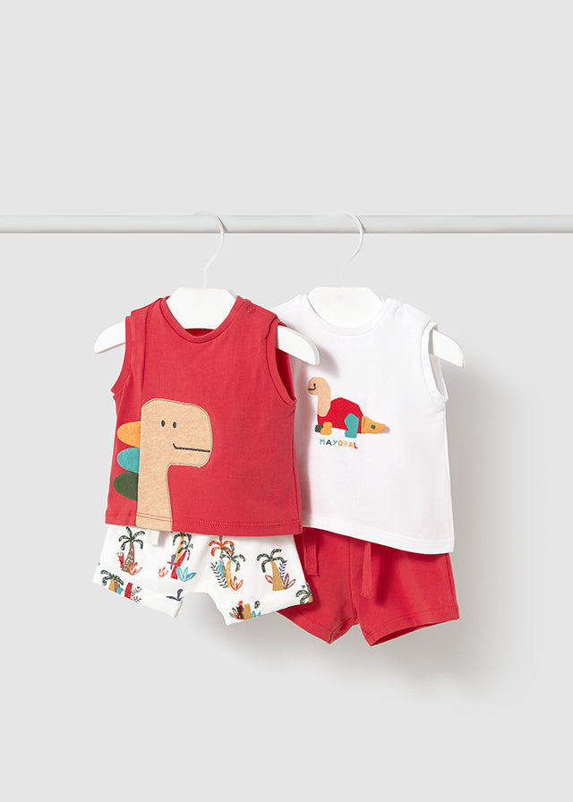 Conjunto Bermuda Dinosaurio Rojo Mayoral