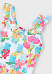 Vestido de Baño Floral Azul  Mayoral detalle