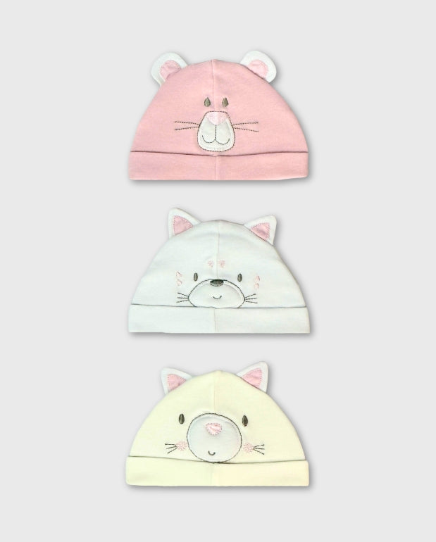 Set 3 Gorros Bebé Orejas Animales