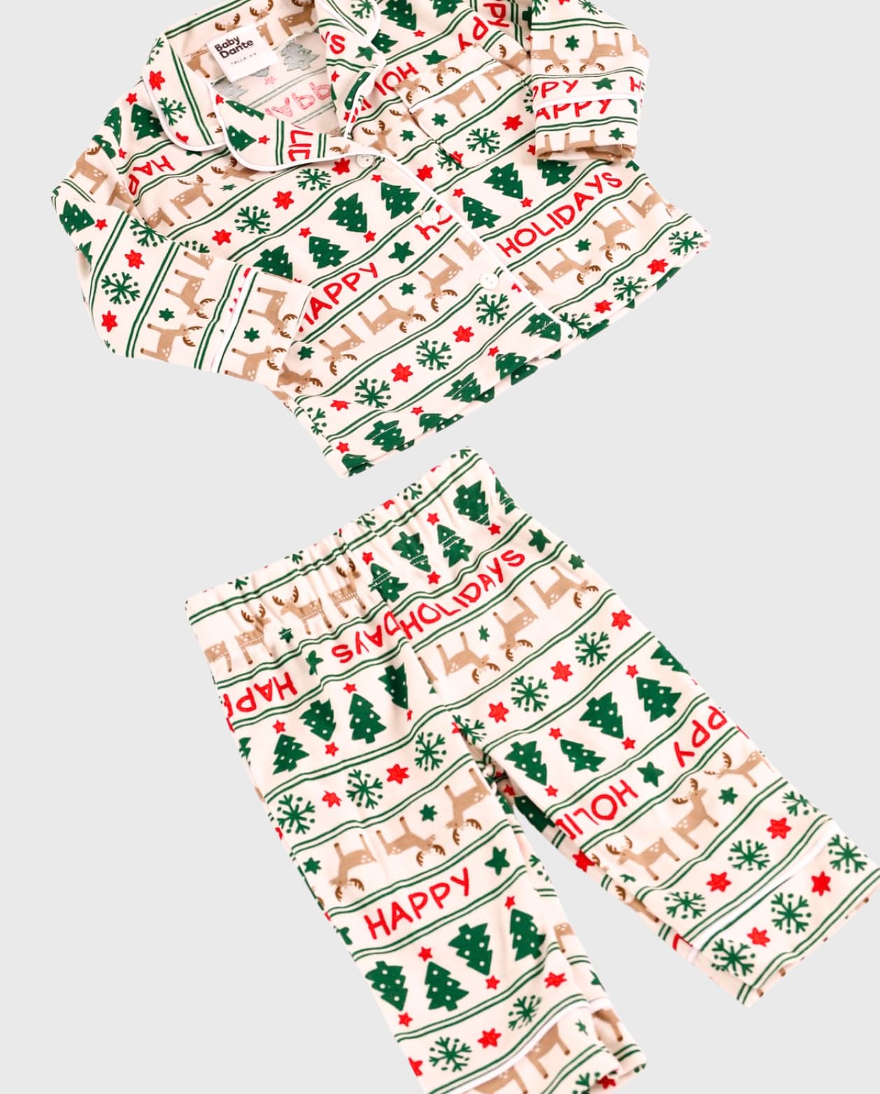 Pijama Manga Larga Estampado Árbol Navidad