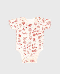 Body Manga Corta Estampado Beige