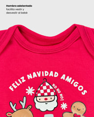 Body Manga Corta Amigos Navidad Rojo