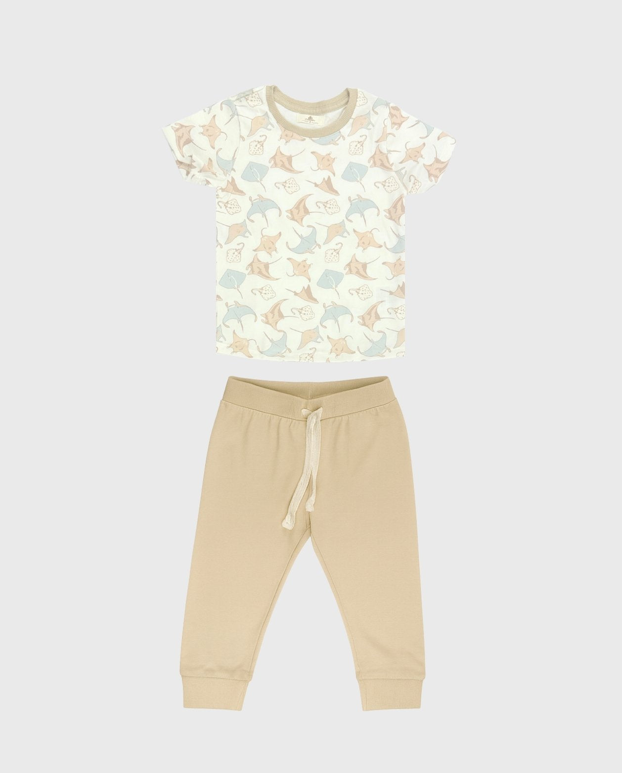 Pijama Pantalon Animales del Mar Beige