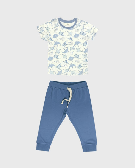 Pijama Pantalon Animales del Mar Azul