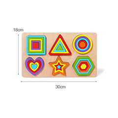 Juego Tablero Figuras Geoméricas en Madera Montessori Medidas