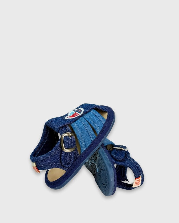 Sandalias Hebilla Denim Barco Huellitas Niños